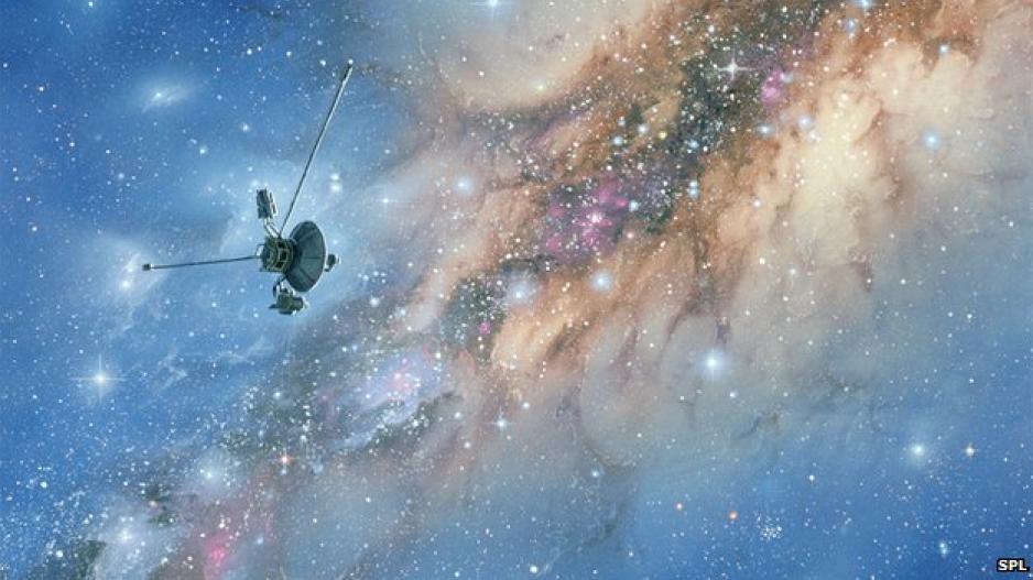 Milky Way Galaxy with Voyager Spacecraft Milky Way Galaxy with Voyager Spacecraft